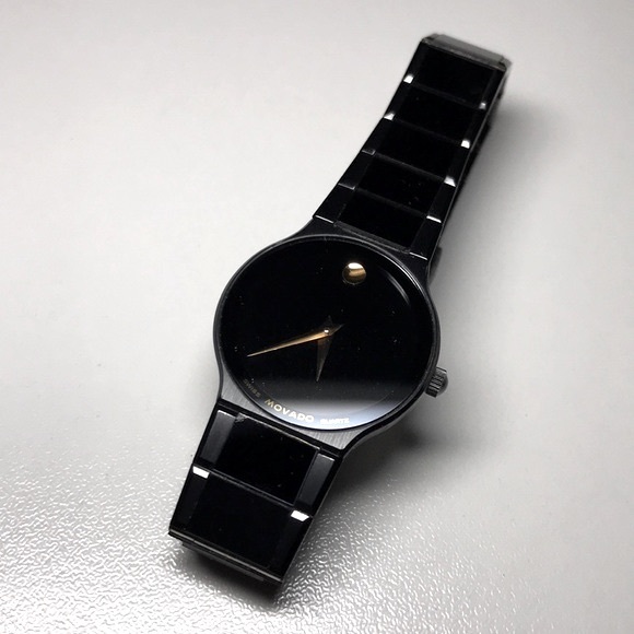 ⭐️HOST PICK⭐️ MOVADO Museum PVD Finished Stainless Steel Black Dial Watch - Picture 2 of 14